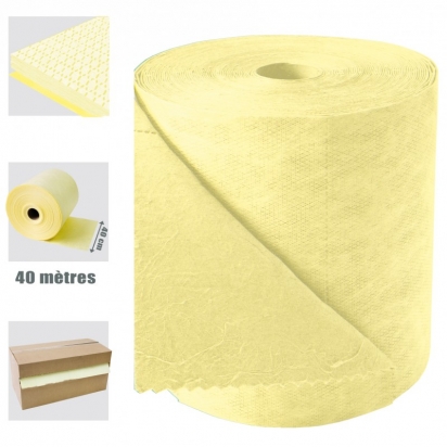 Rouleau absorbant - protection des surfaces et des sols, JAUNE