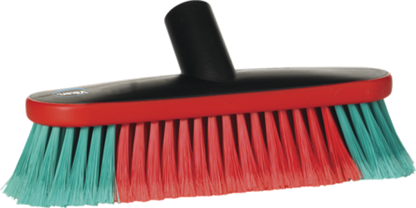 Brosse ovale à passage d'eau, 270 mm, Souple/fleuré, Noir