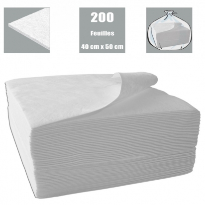 Feuille absorbante hydrocarbures, spécial dépollution, BLANC