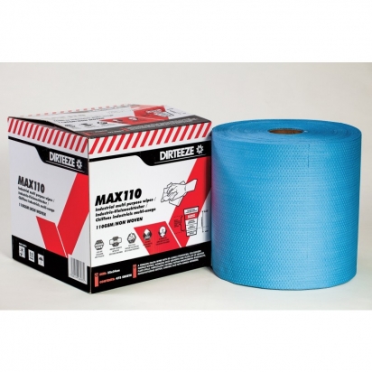 Bobine d'essuyage non tissé cellulose polypropylène, BLEU