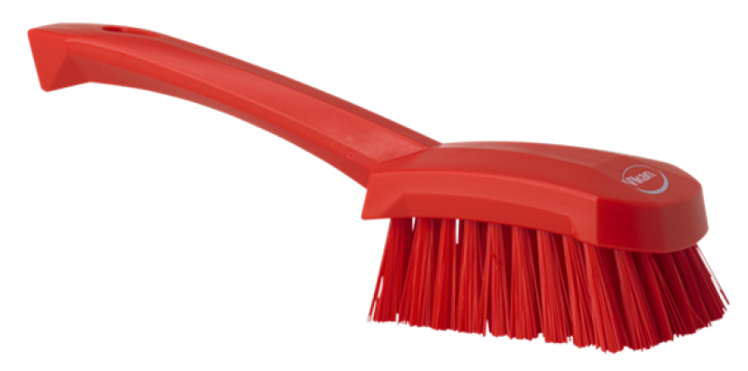 Brosse à main, manche court, 270 mm, Dur, Rouge