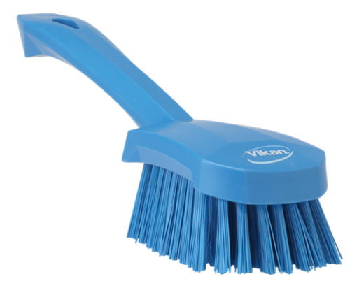 Brosse à main, manche court, 270 mm, Dur, Bleu